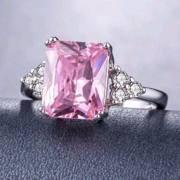 Jewelry - New 925 Sterling Silver Princess Cut Sapphire Ring